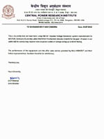 CPRI Satisfactory Performance Certificate